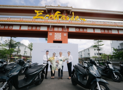 Cotana Capital đón 100 xe máy điện Feliz về dự án Ecogarden